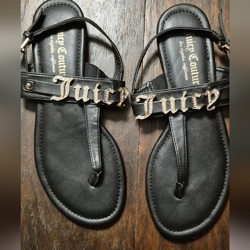 Juicy Couture Jamison Black Strappy Sandals Sz.8